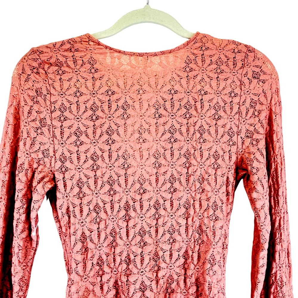 NWOT Free People Lilah Top in Crush Blush Lacey Lace-up Details Sz S - Picture 9 of 15